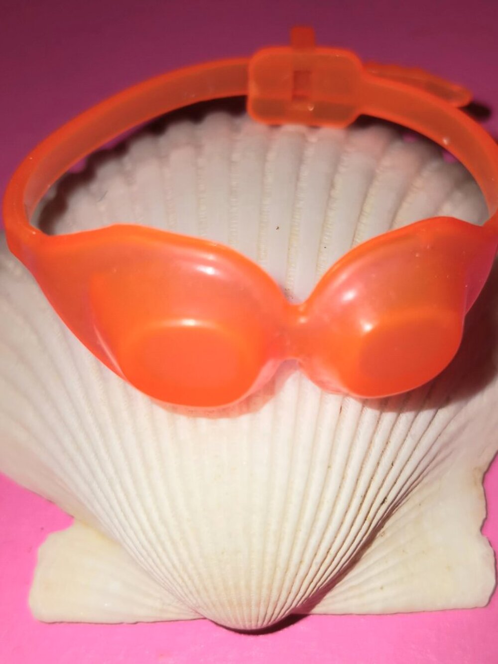 Barbie doll orange swim goggles